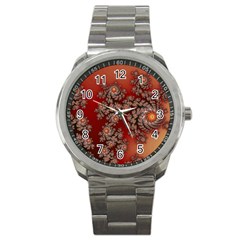 Fractal Rendering Pattern Abstract Sport Metal Watch