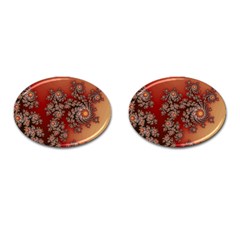 Fractal Rendering Pattern Abstract Cufflinks (oval) by Pakrebo