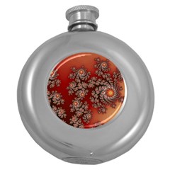 Fractal Rendering Pattern Abstract Round Hip Flask (5 oz)