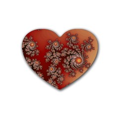 Fractal Rendering Pattern Abstract Rubber Coaster (Heart) 