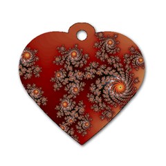 Fractal Rendering Pattern Abstract Dog Tag Heart (One Side)