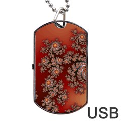 Fractal Rendering Pattern Abstract Dog Tag USB Flash (Two Sides)