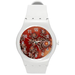 Fractal Rendering Pattern Abstract Round Plastic Sport Watch (M)