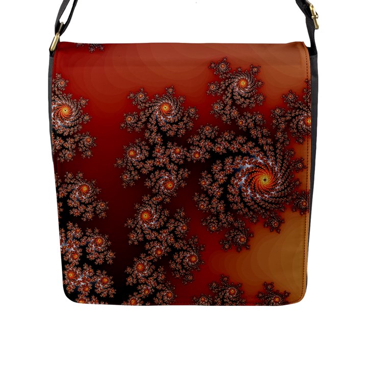 Fractal Rendering Pattern Abstract Flap Closure Messenger Bag (L)