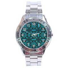 Pattern Seamless Ornament Abstract Stainless Steel Analogue Watch