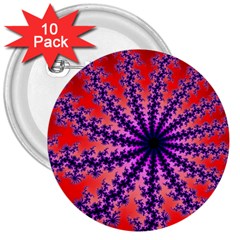 Fractal Abstract Background Spiral 3  Buttons (10 Pack)  by Pakrebo