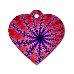 Fractal Abstract Background Spiral Dog Tag Heart (two Sides) by Pakrebo