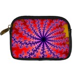 Fractal Abstract Background Spiral Digital Camera Leather Case Front