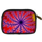 Fractal Abstract Background Spiral Digital Camera Leather Case Back