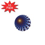 Fractal Spiral Curve Abstraction 1  Mini Buttons (10 pack)  Front