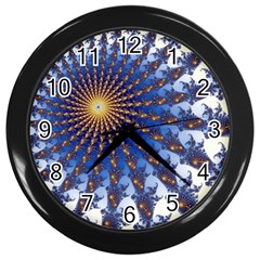 Fractal Spiral Curve Abstraction Wall Clock (black)