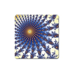 Fractal Spiral Curve Abstraction Square Magnet by Pakrebo