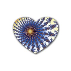 Fractal Spiral Curve Abstraction Heart Coaster (4 Pack) 