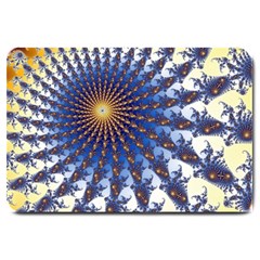 Fractal Spiral Curve Abstraction Large Doormat  by Pakrebo