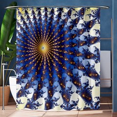 Fractal Spiral Curve Abstraction Shower Curtain 60  X 72  (medium)  by Pakrebo