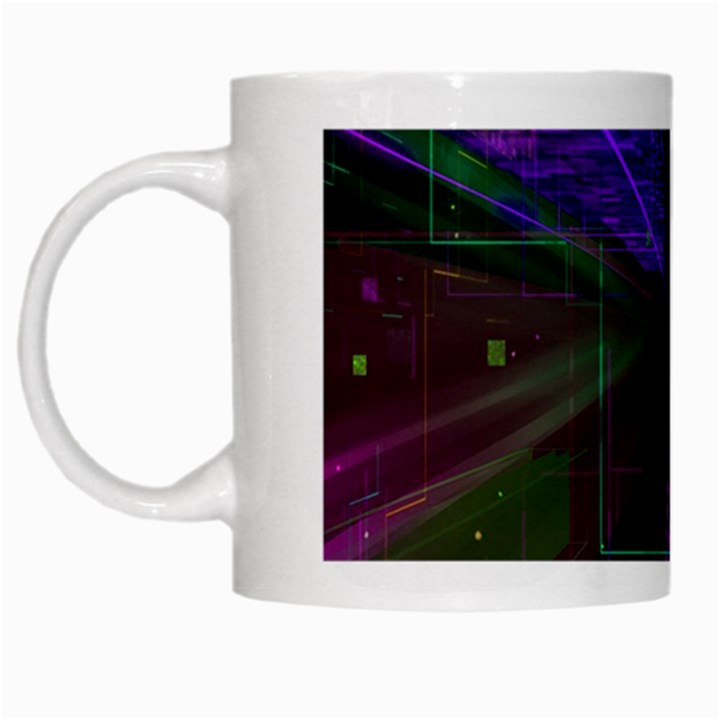 Data City Large Fiction Digital White Mugs