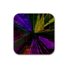 Data City Large Fiction Digital Rubber Square Coaster (4 Pack)  by Pakrebo