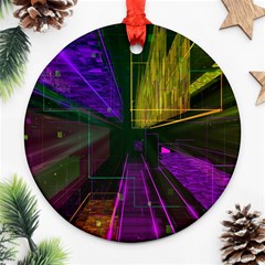 Data City Large Fiction Digital Round Ornament (two Sides) by Pakrebo