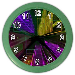 Data City Large Fiction Digital Color Wall Clock by Pakrebo