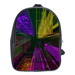 Data City Large Fiction Digital School Bag (large) by Pakrebo