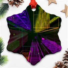 Data City Large Fiction Digital Ornament (snowflake) by Pakrebo