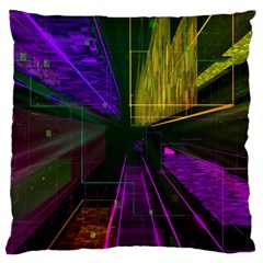 Data City Large Fiction Digital Large Cushion Case (one Side) by Pakrebo