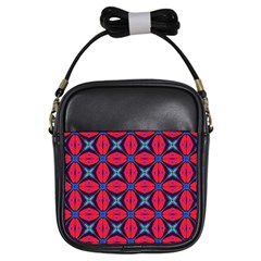 Seamless Wallpaper Digital Pattern Red Blue Girls Sling Bag by Pakrebo