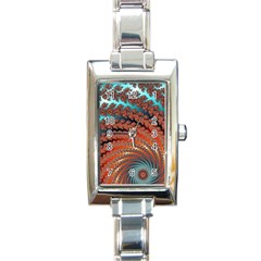 Fractal Spiral Abstract Design Rectangle Italian Charm Watch by Pakrebo