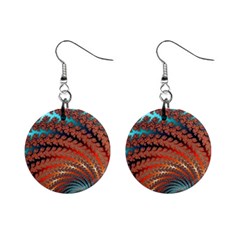 Fractal Spiral Abstract Design Mini Button Earrings by Pakrebo