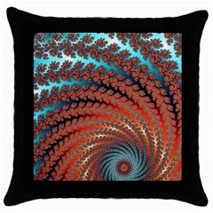 Fractal Spiral Abstract Design Throw Pillow Case (black) by Pakrebo