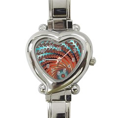 Fractal Spiral Abstract Design Heart Italian Charm Watch by Pakrebo