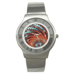 Fractal Spiral Abstract Design Stainless Steel Watch by Pakrebo