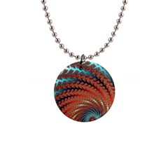 Fractal Spiral Abstract Design 1  Button Necklace by Pakrebo