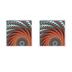 Fractal Spiral Abstract Design Cufflinks (square) by Pakrebo