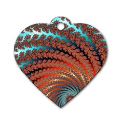 Fractal Spiral Abstract Design Dog Tag Heart (one Side) by Pakrebo