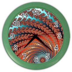 Fractal Spiral Abstract Design Color Wall Clock by Pakrebo