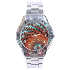 Fractal Spiral Abstract Design Stainless Steel Analogue Watch by Pakrebo