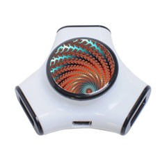 Fractal Spiral Abstract Design 3-port Usb Hub by Pakrebo