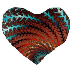 Fractal Spiral Abstract Design Large 19  Premium Heart Shape Cushions