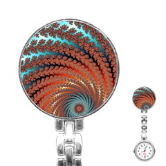 Fractal Spiral Abstract Design Stainless Steel Nurses Watch by Pakrebo