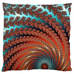 Fractal Spiral Abstract Design Large Flano Cushion Case (two Sides) by Pakrebo