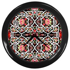 Flowers 1 Wall Clock (black)