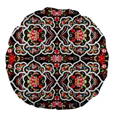 Flowers 1 Large 18  Premium Flano Round Cushions by ArtworkByPatrick