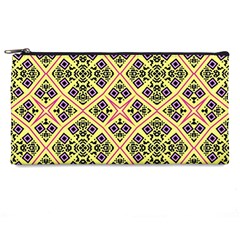 Seamless Wallpaper Geometric Yellow Pencil Cases by Pakrebo