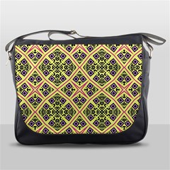 Seamless Wallpaper Geometric Yellow Messenger Bag by Pakrebo