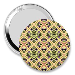 Seamless Wallpaper Geometric Yellow 3  Handbag Mirrors by Pakrebo