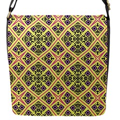 Seamless Wallpaper Geometric Yellow Flap Closure Messenger Bag (s) by Pakrebo