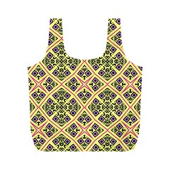 Seamless Wallpaper Geometric Yellow Full Print Recycle Bag (m) by Pakrebo