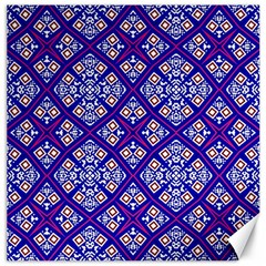 Symmetry Digital Art Pattern Blue Canvas 12  X 12  by Pakrebo