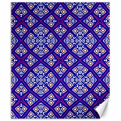 Symmetry Digital Art Pattern Blue Canvas 20  X 24  by Pakrebo